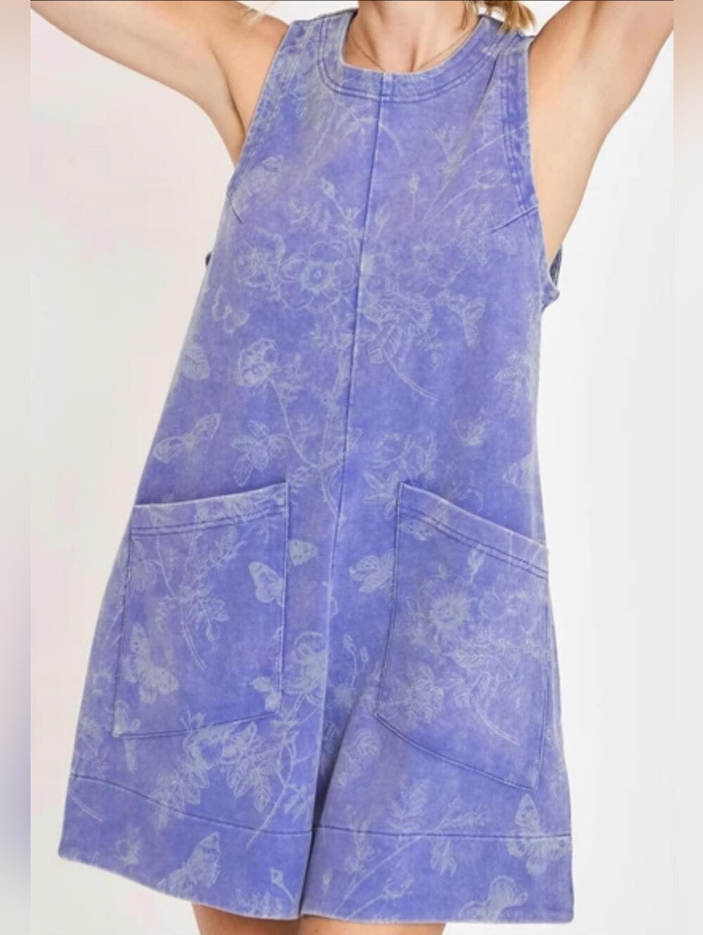 NWT Umgee Cotton Blend Oversized Washed Ramper With Pockets Size Large